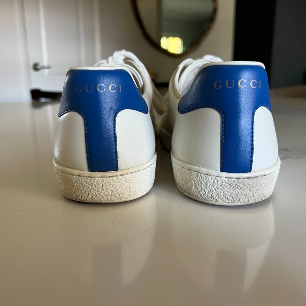 Gucci Ace 'Gucci Tennis' Mens Low Top Sneakers White 9 - Picture 3 of 8